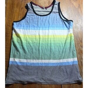 Vintage Univibe Tank Top Mens XXLarge Multicolor Striped Beach Surf‎ Skate Y2K
